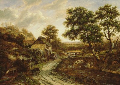 Molino de sílex en paisaje con caída de agua, 1831 de Patrick Nasmyth